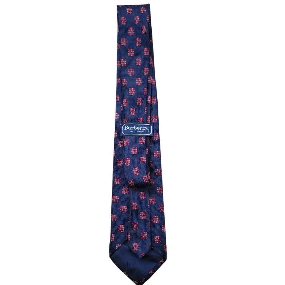 Burberry London Men's Geometric Hand Sewn Silk Neck Tie Width 3" - Picture 2 of 5